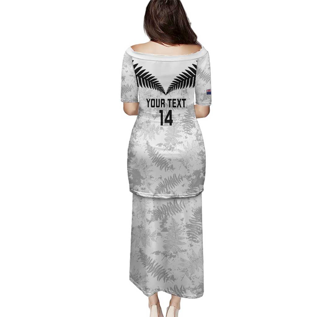 Custom New Zealand Silver Fern Football Family Matching Puletasi and Hawaiian Shirt Go Aotearoa Grunge White - Vibe Hoodie