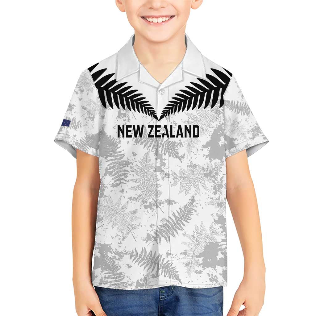 Custom New Zealand Silver Fern Football Family Matching Short Sleeve Bodycon Dress and Hawaiian Shirt Go Aotearoa Grunge White - Vibe Hoodie