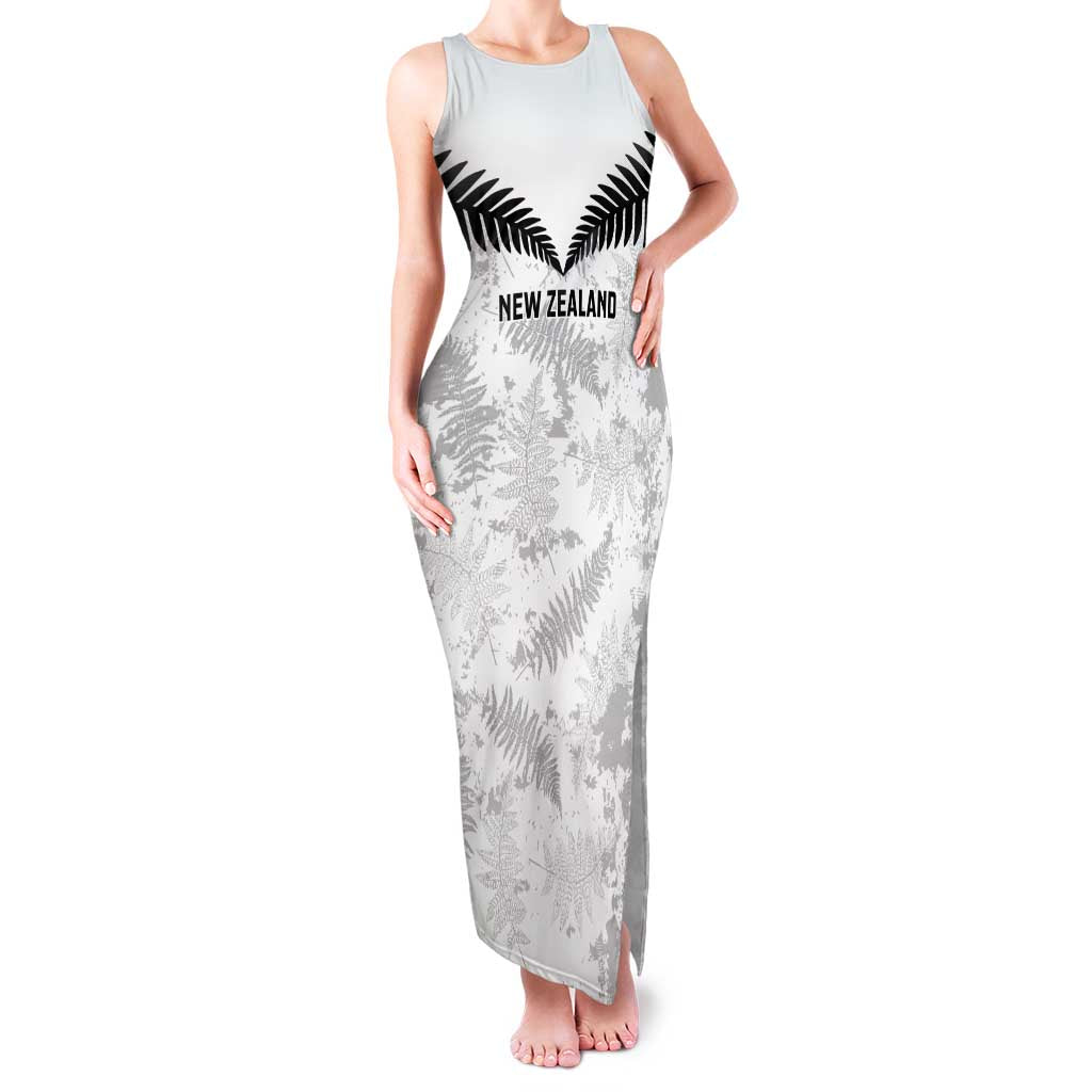 Custom New Zealand Silver Fern Football Family Matching Tank Maxi Dress and Hawaiian Shirt Go Aotearoa Grunge White - Vibe Hoodie