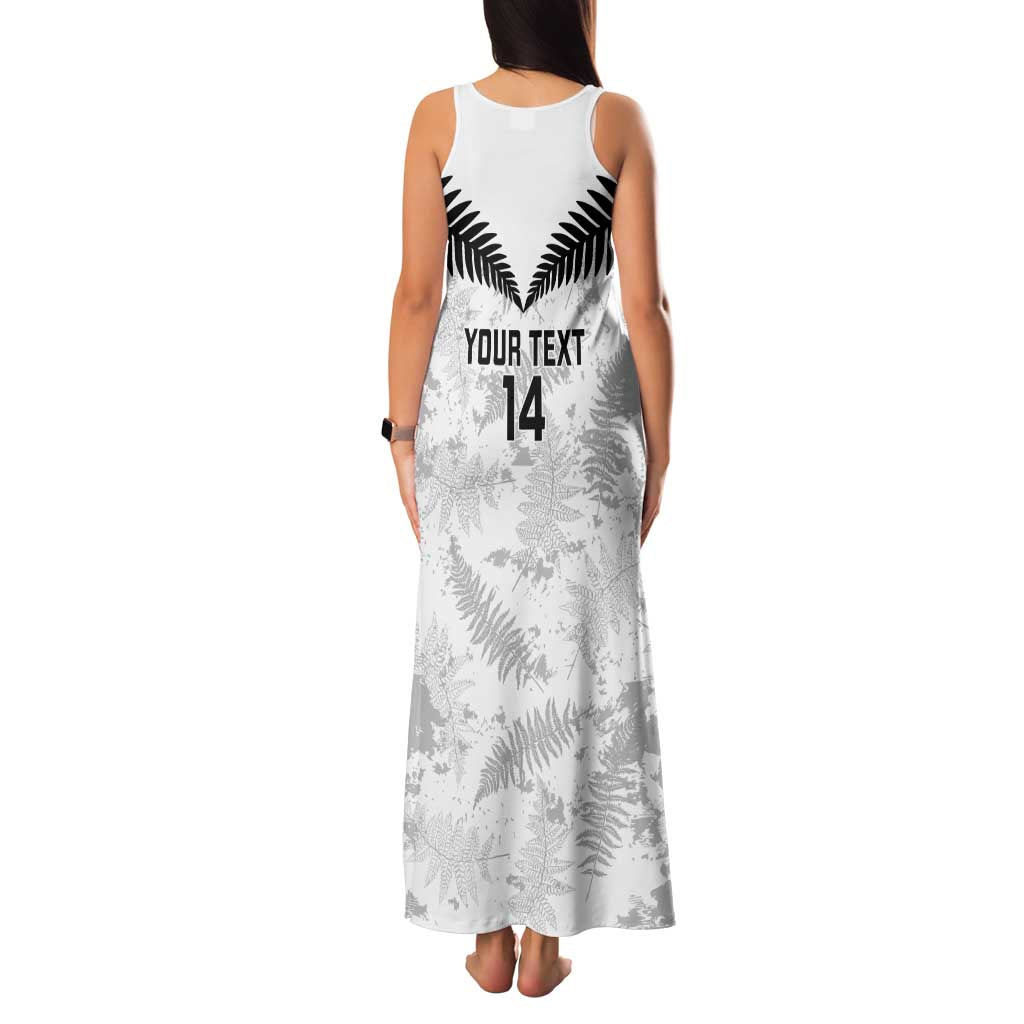 Custom New Zealand Silver Fern Football Family Matching Tank Maxi Dress and Hawaiian Shirt Go Aotearoa Grunge White - Vibe Hoodie