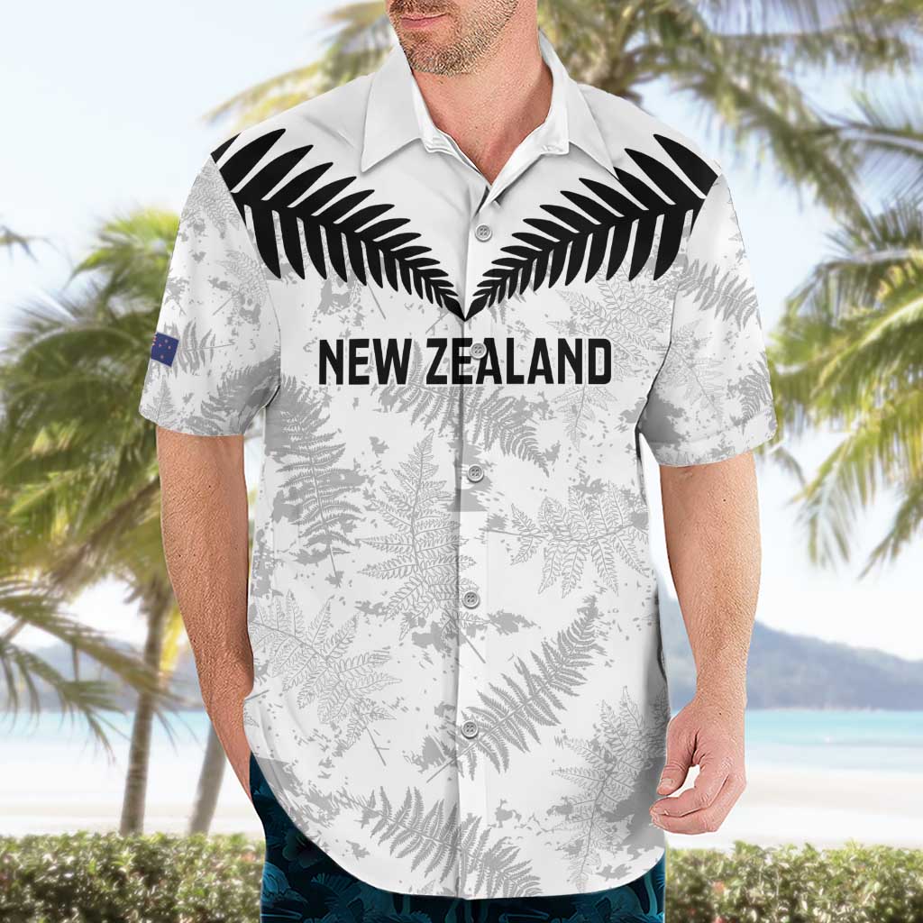 Custom New Zealand Silver Fern Football Hawaiian Shirt Go Aotearoa Grunge White - Vibe Hoodie