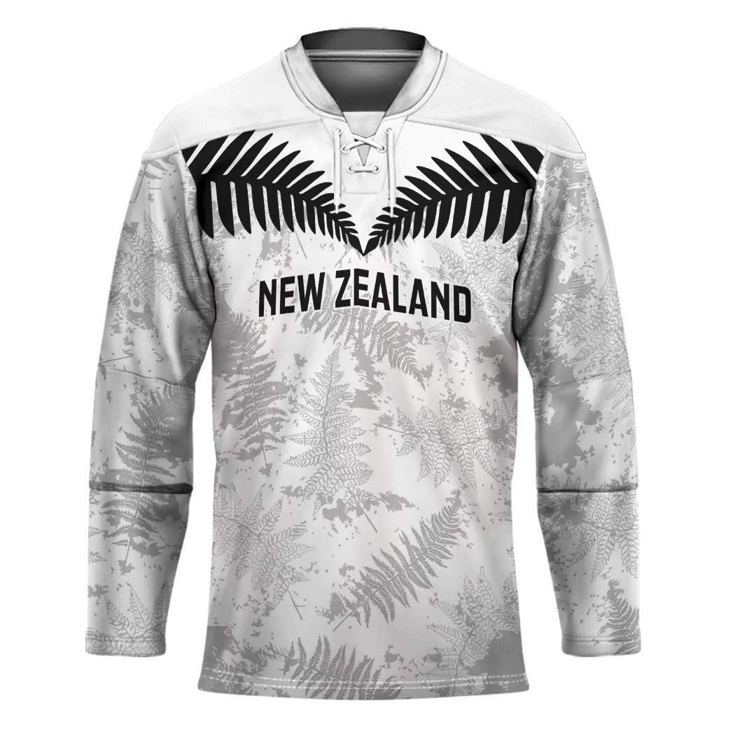Custom New Zealand Silver Fern Football Hockey Jersey Go Aotearoa Grunge White - Vibe Hoodie