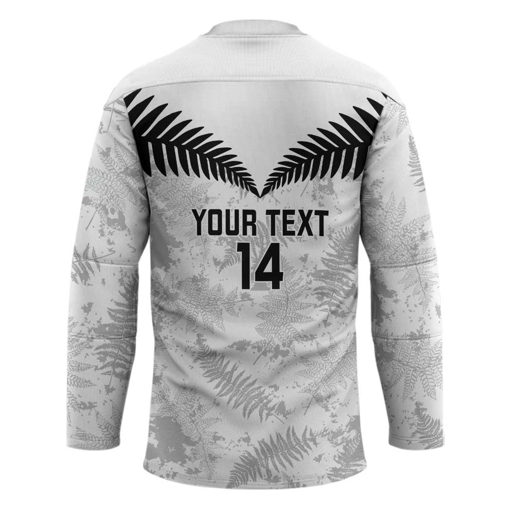 Custom New Zealand Silver Fern Football Hockey Jersey Go Aotearoa Grunge White - Vibe Hoodie