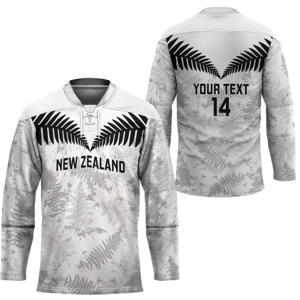 Custom New Zealand Silver Fern Football Hockey Jersey Go Aotearoa Grunge White - Vibe Hoodie