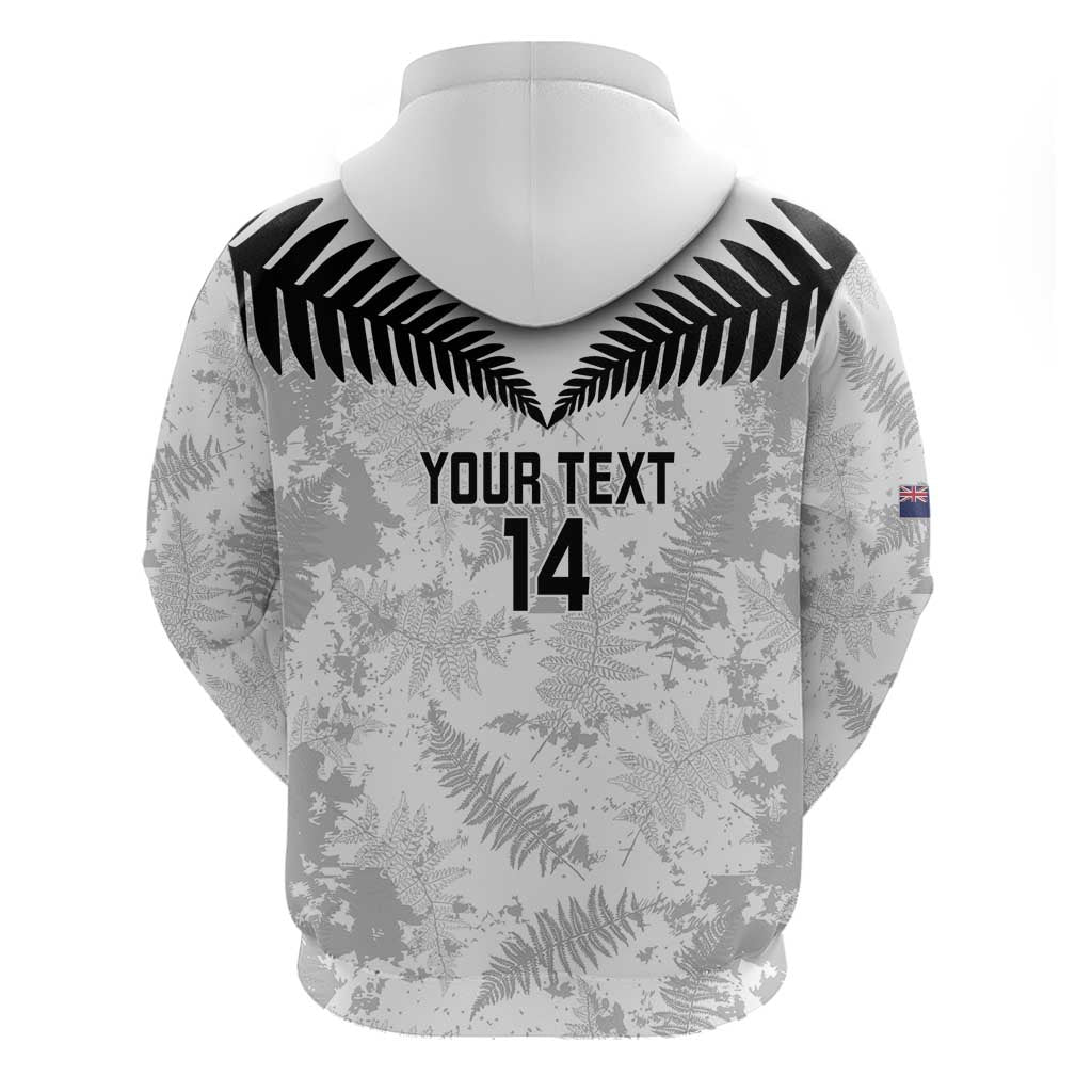 Custom New Zealand Silver Fern Football Hoodie Go Aotearoa Grunge White - Vibe Hoodie