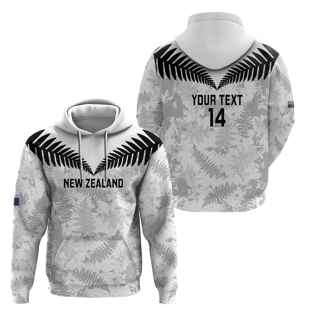 Custom New Zealand Silver Fern Football Hoodie Go Aotearoa Grunge White - Vibe Hoodie