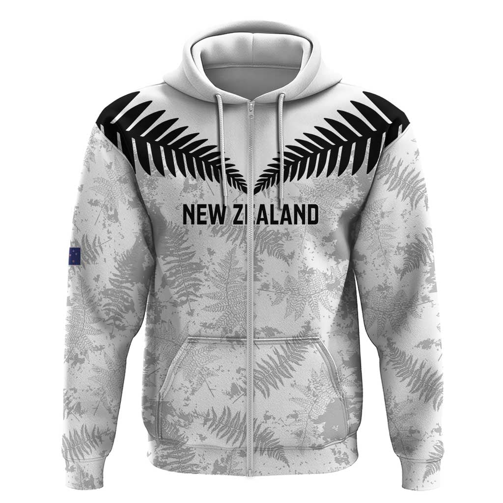 Custom New Zealand Silver Fern Football Hoodie Go Aotearoa Grunge White - Vibe Hoodie