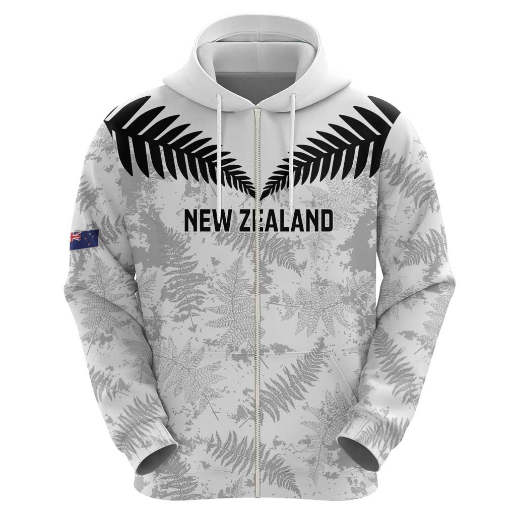 Custom New Zealand Silver Fern Football Hoodie Go Aotearoa Grunge White - Vibe Hoodie