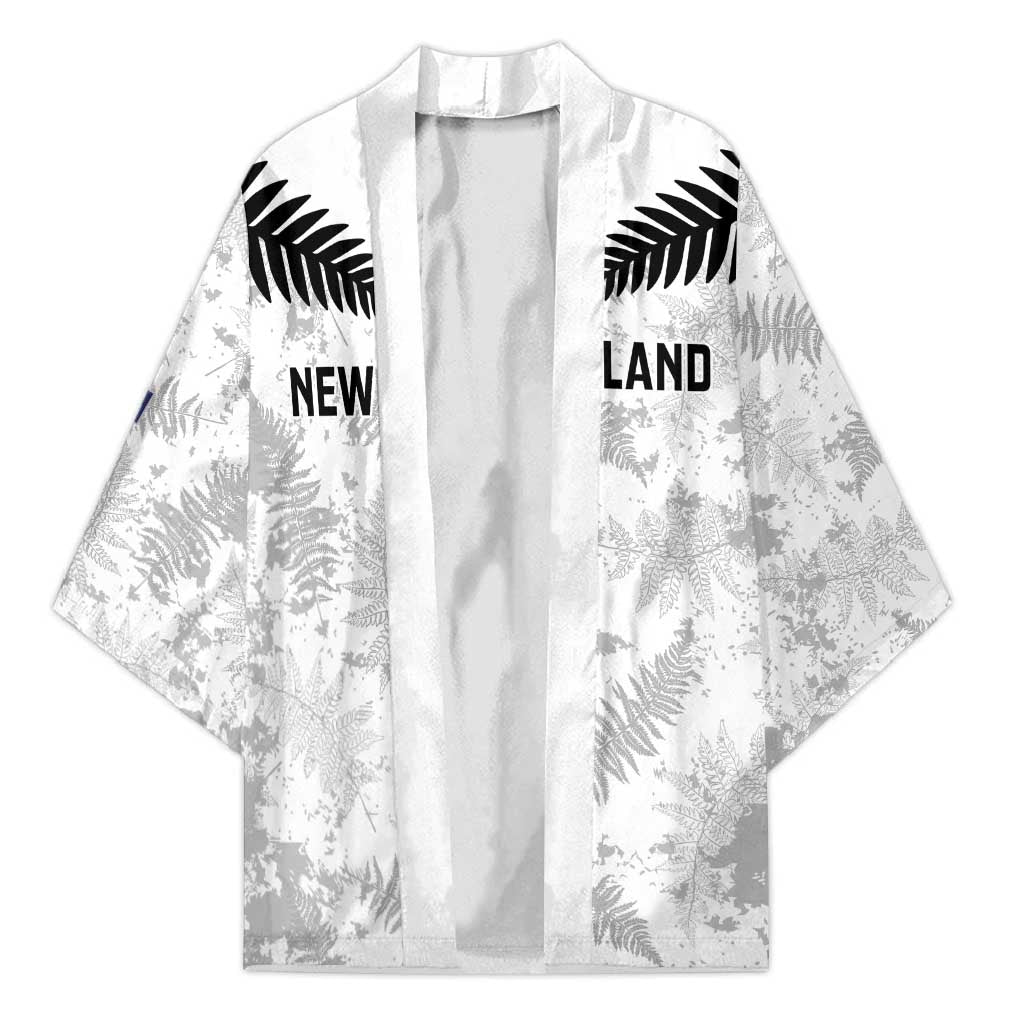 Custom New Zealand Silver Fern Football Kimono Go Aotearoa Grunge White - Vibe Hoodie