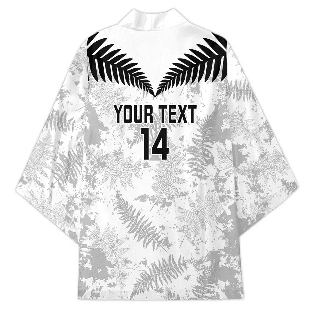 Custom New Zealand Silver Fern Football Kimono Go Aotearoa Grunge White - Vibe Hoodie