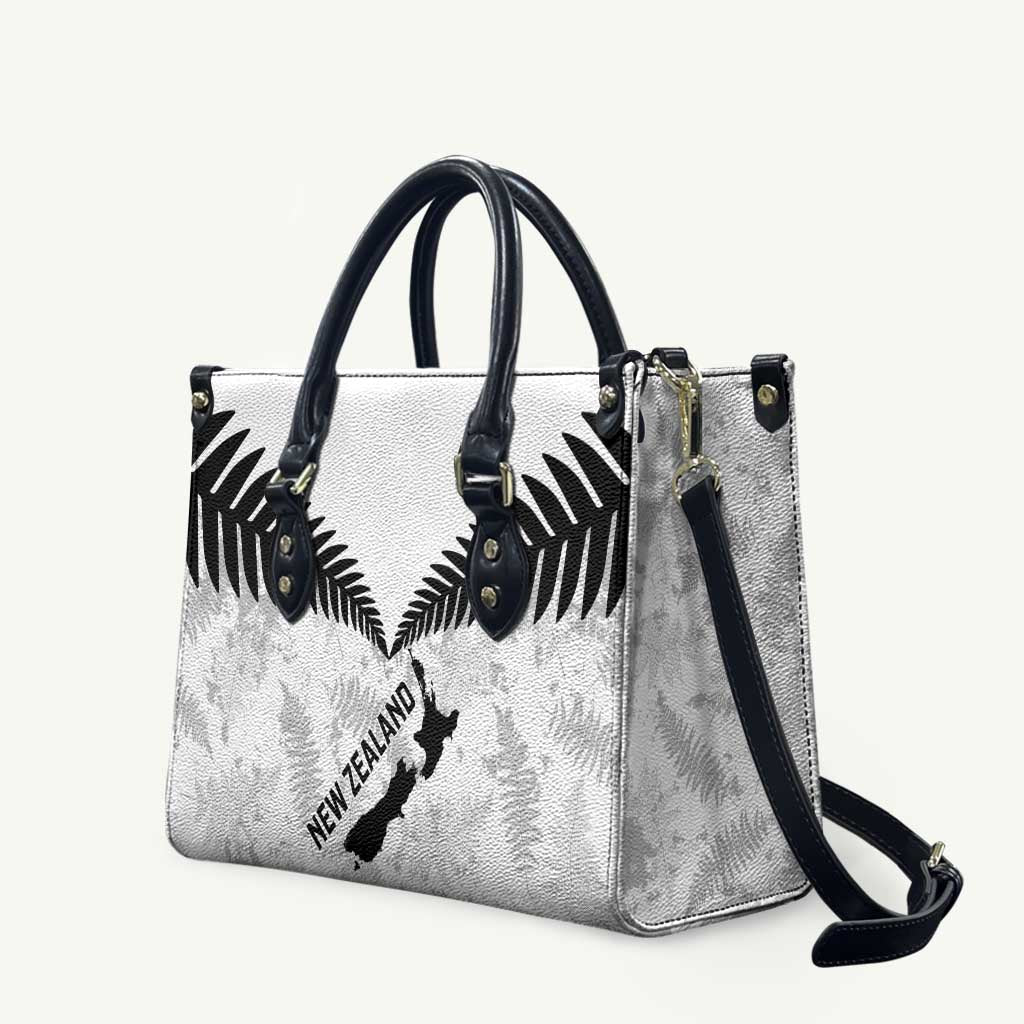 Custom New Zealand Silver Fern Football Leather Bag Go Aotearoa Grunge White - Vibe Hoodie