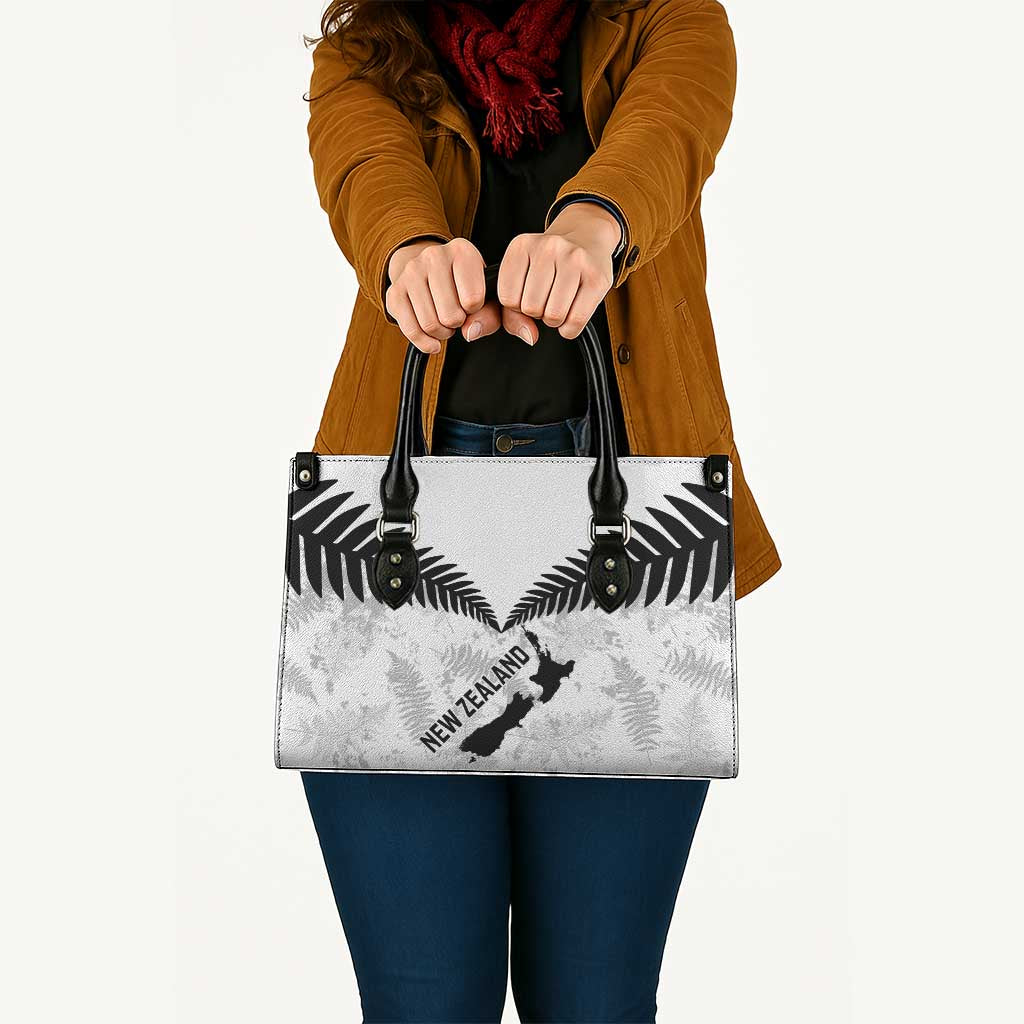 Custom New Zealand Silver Fern Football Leather Bag Go Aotearoa Grunge White - Vibe Hoodie