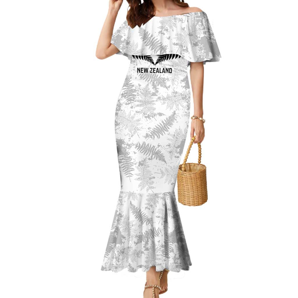 Custom New Zealand Silver Fern Football Mermaid Dress Go Aotearoa Grunge White - Vibe Hoodie
