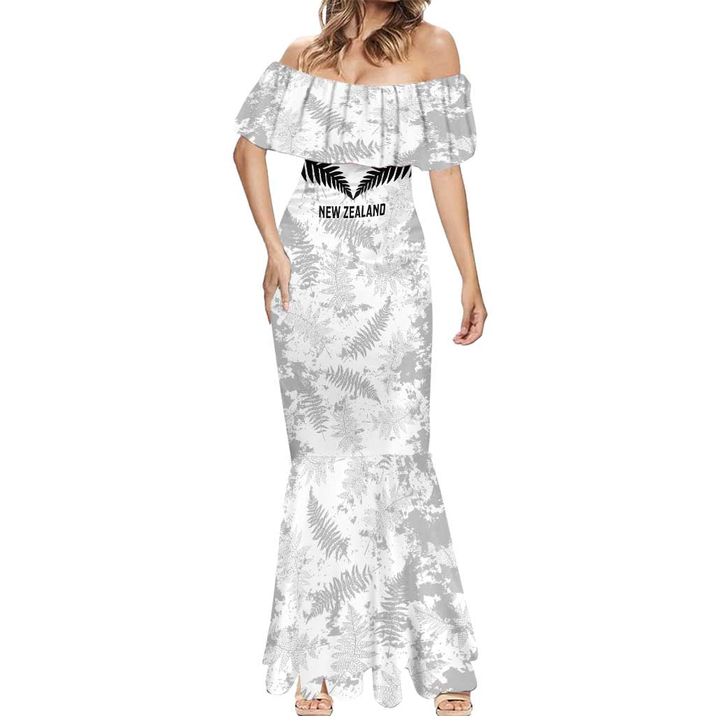 Custom New Zealand Silver Fern Football Mermaid Dress Go Aotearoa Grunge White - Vibe Hoodie