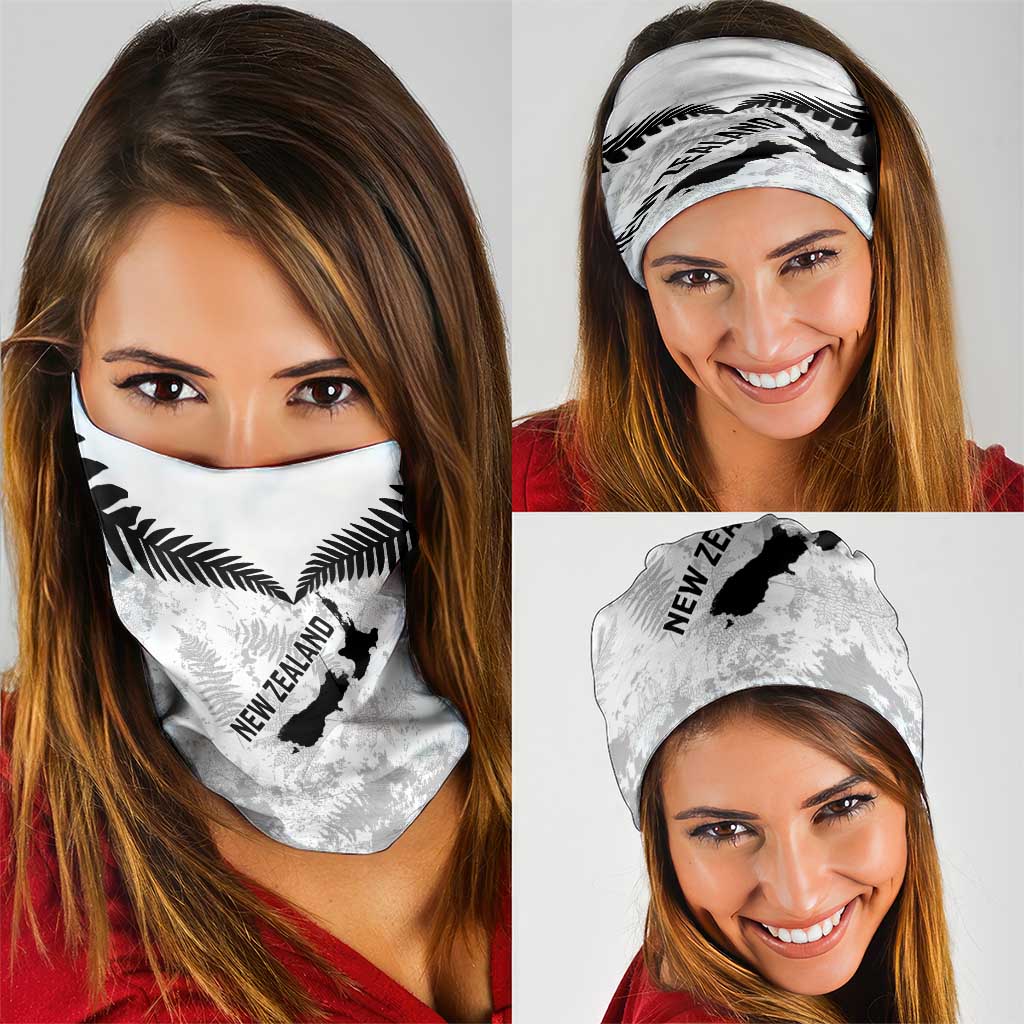 Custom New Zealand Silver Fern Football Neck Gaiter Go Aotearoa Grunge White - Vibe Hoodie