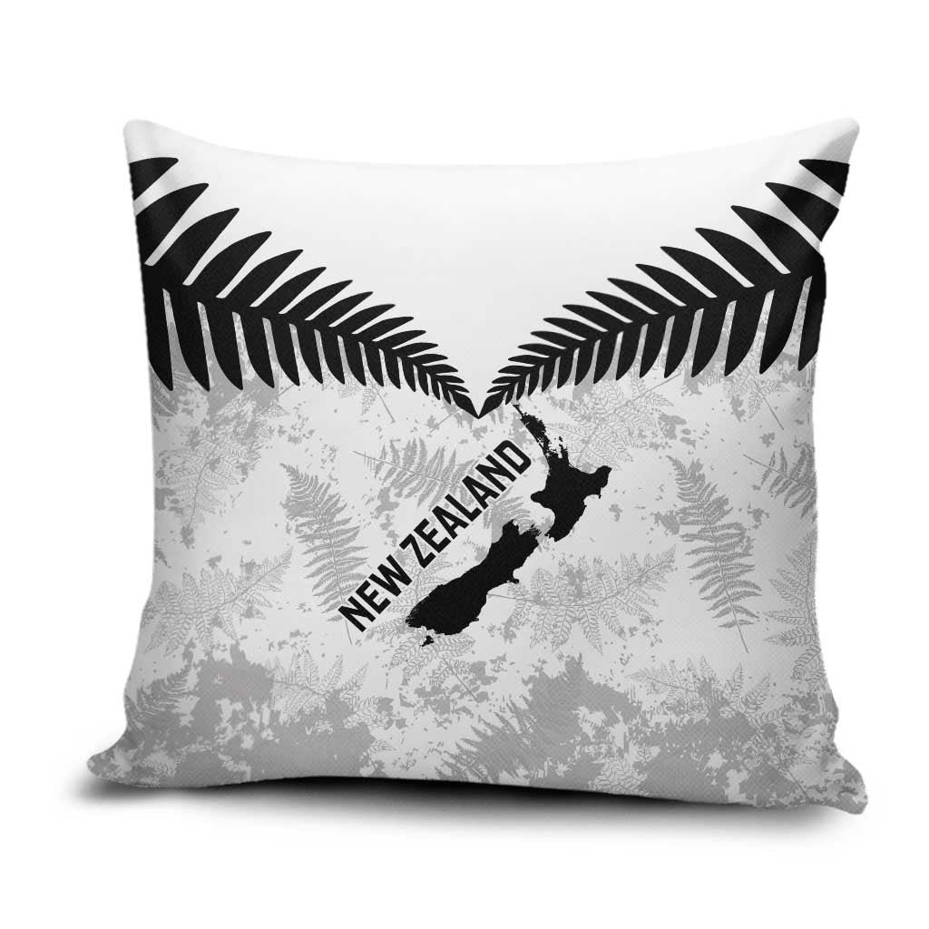 Custom New Zealand Silver Fern Football Pillow Cover Go Aotearoa Grunge White - Vibe Hoodie