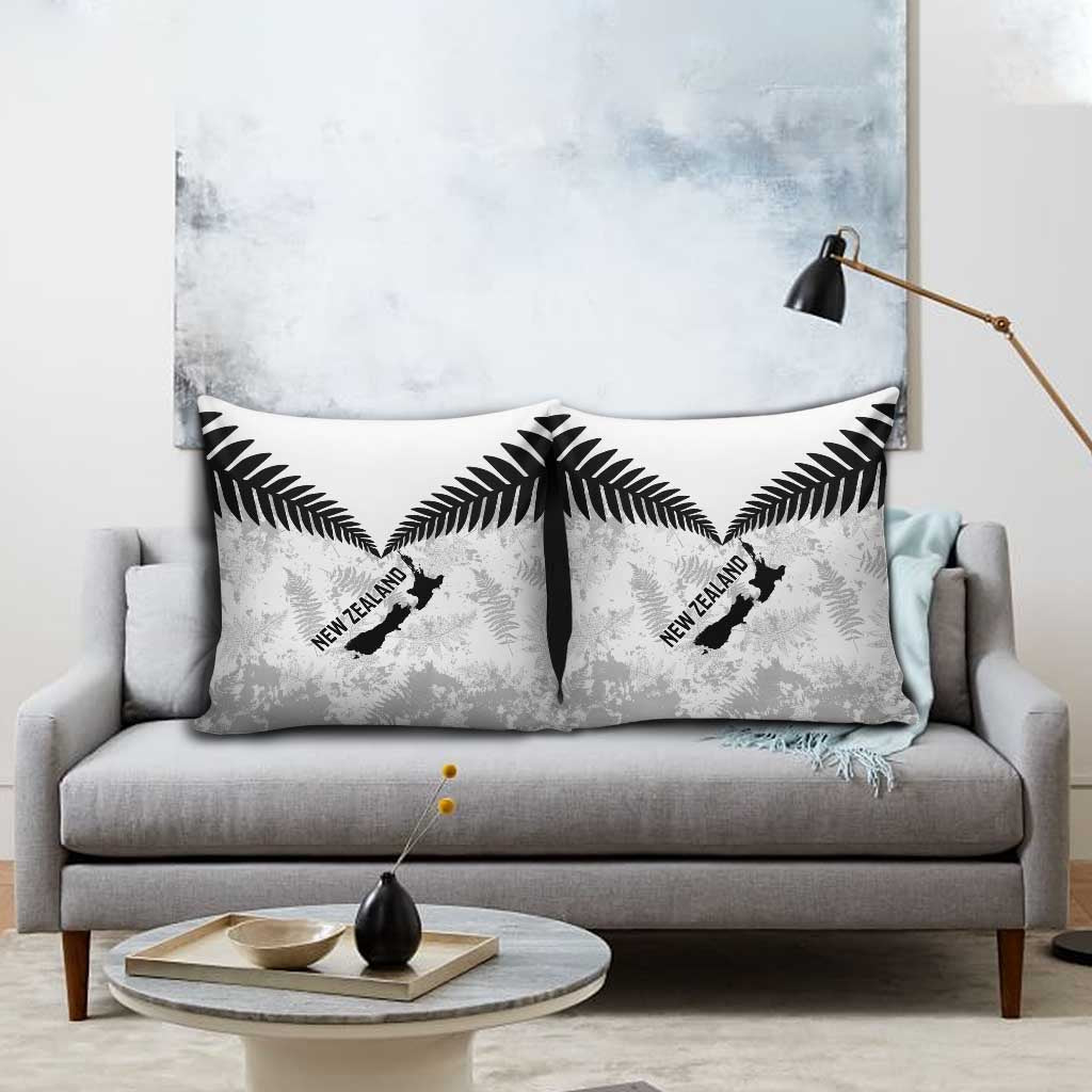 Custom New Zealand Silver Fern Football Pillow Cover Go Aotearoa Grunge White - Vibe Hoodie