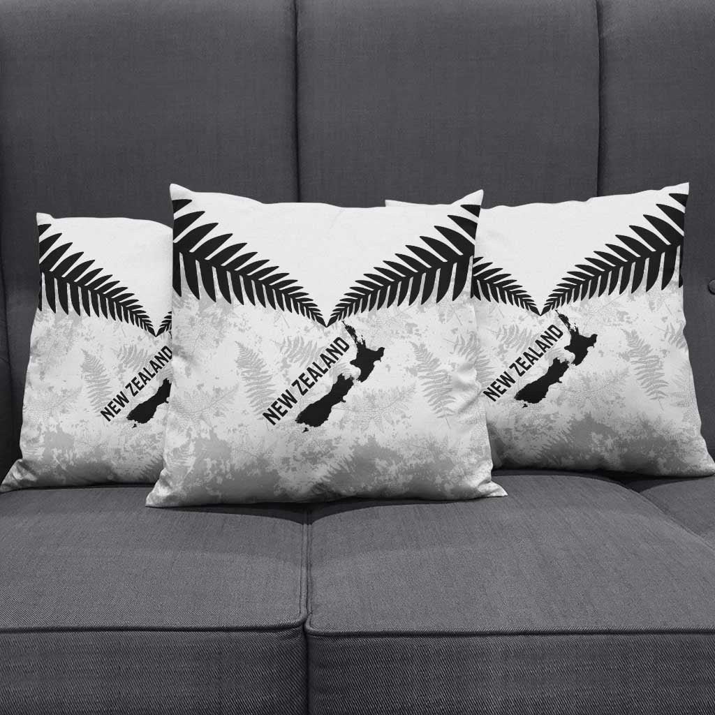 Custom New Zealand Silver Fern Football Pillow Cover Go Aotearoa Grunge White - Vibe Hoodie