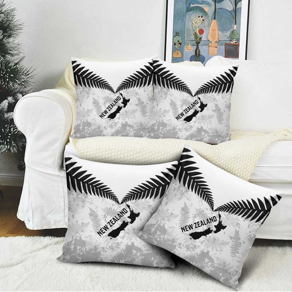 Custom New Zealand Silver Fern Football Pillow Cover Go Aotearoa Grunge White - Vibe Hoodie