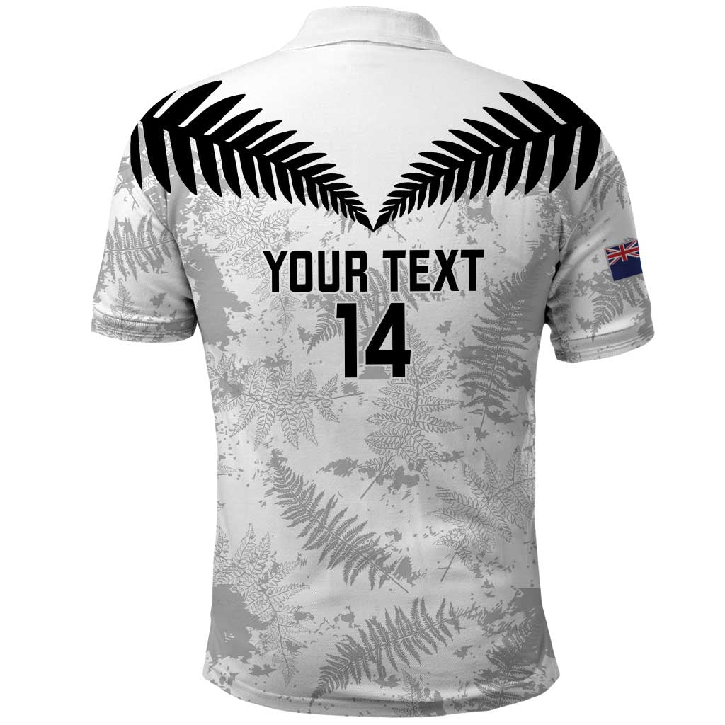 Custom New Zealand Silver Fern Football Polo Shirt Go Aotearoa Grunge White - Vibe Hoodie