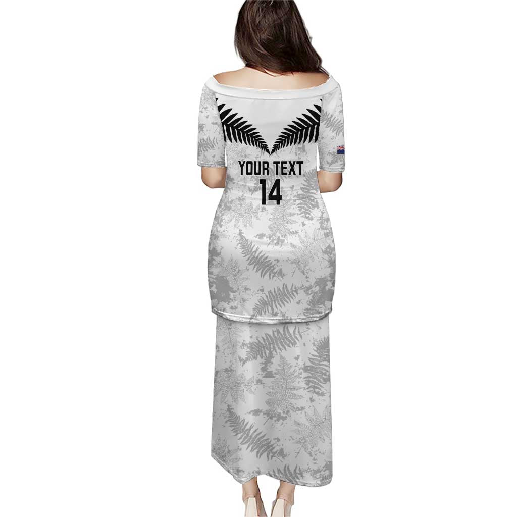 Custom New Zealand Silver Fern Football Puletasi Go Aotearoa Grunge White - Vibe Hoodie