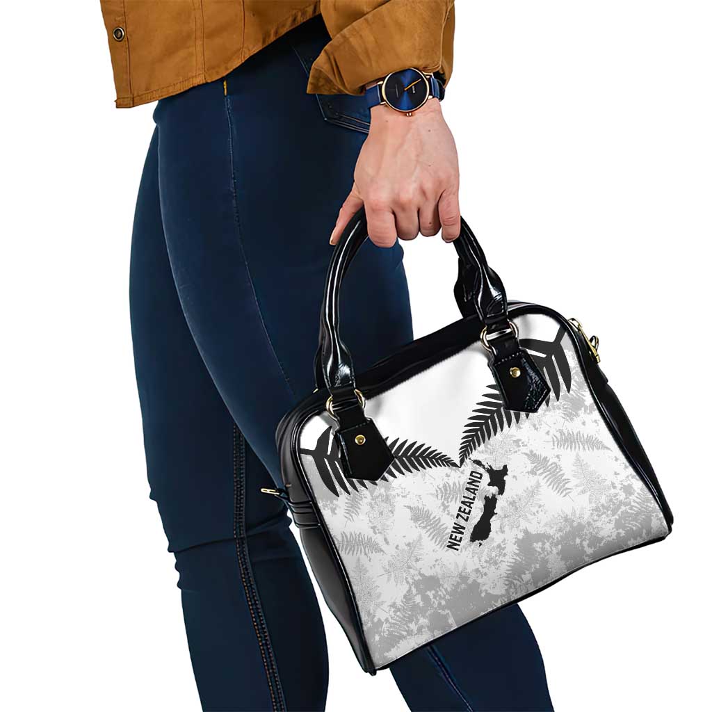 Custom New Zealand Silver Fern Football Shoulder Handbag Go Aotearoa Grunge White - Vibe Hoodie