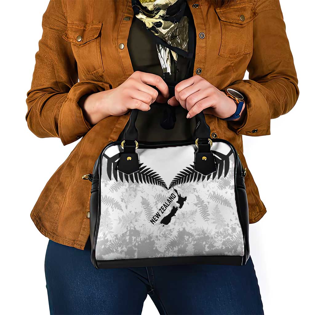 Custom New Zealand Silver Fern Football Shoulder Handbag Go Aotearoa Grunge White - Vibe Hoodie