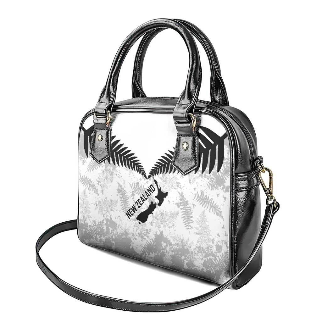 Custom New Zealand Silver Fern Football Shoulder Handbag Go Aotearoa Grunge White - Vibe Hoodie