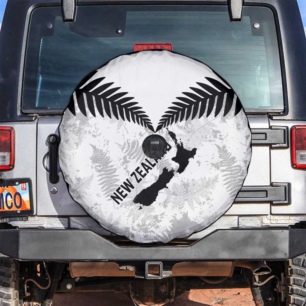 Custom New Zealand Silver Fern Football Spare Tire Cover Go Aotearoa Grunge White - Vibe Hoodie