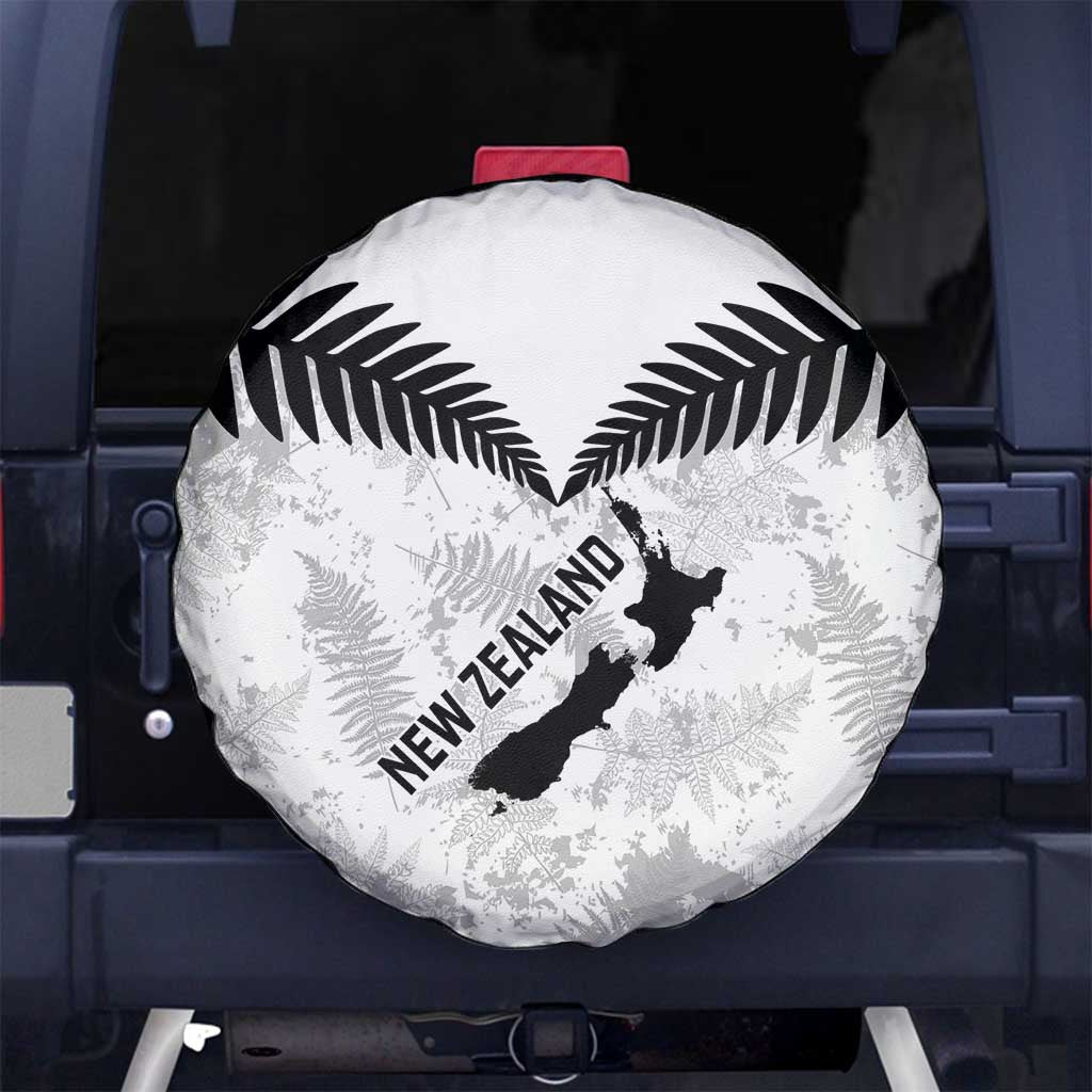 Custom New Zealand Silver Fern Football Spare Tire Cover Go Aotearoa Grunge White - Vibe Hoodie