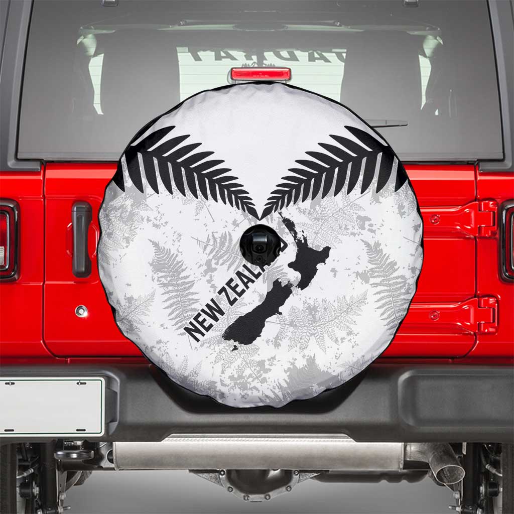 Custom New Zealand Silver Fern Football Spare Tire Cover Go Aotearoa Grunge White - Vibe Hoodie