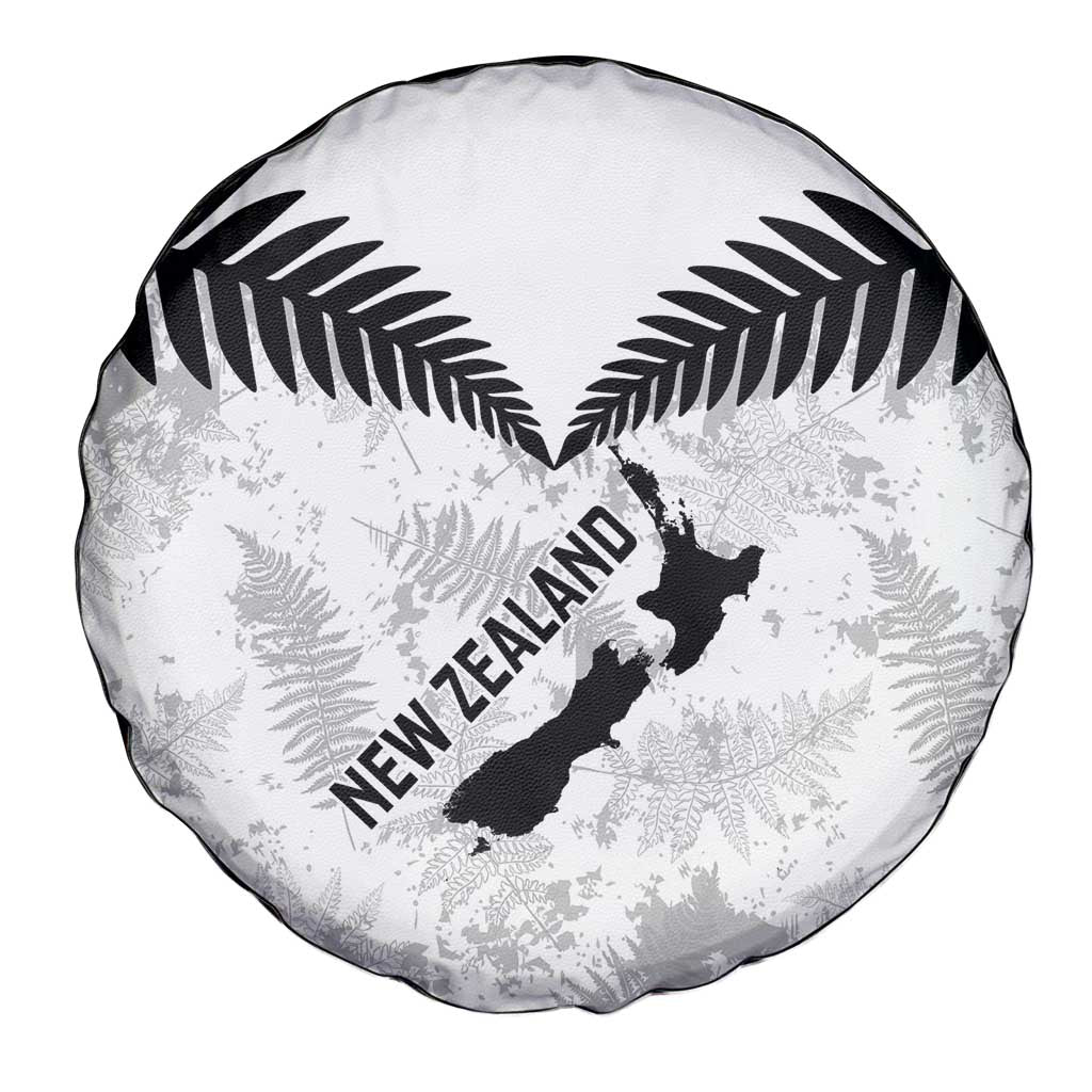 Custom New Zealand Silver Fern Football Spare Tire Cover Go Aotearoa Grunge White - Vibe Hoodie