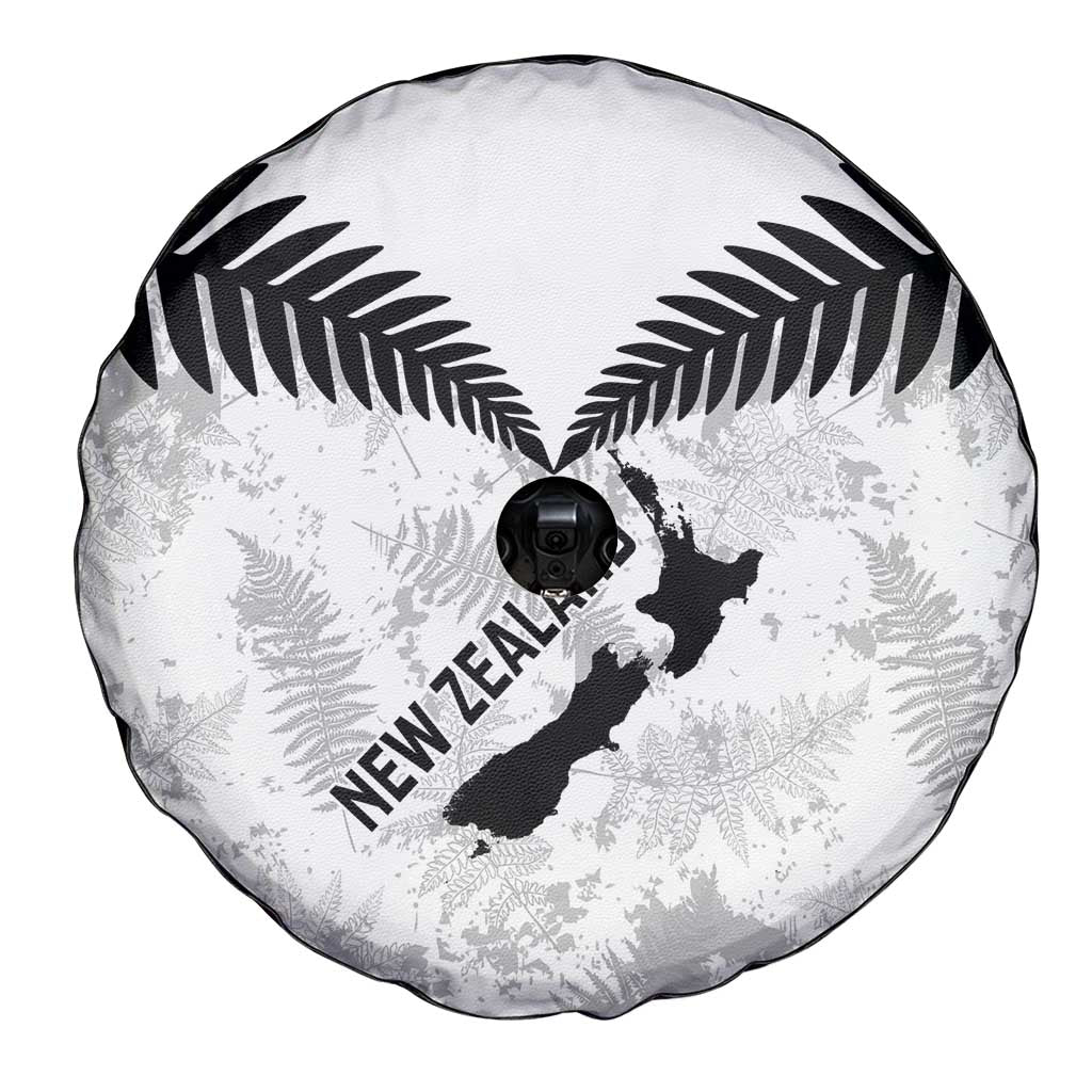 Custom New Zealand Silver Fern Football Spare Tire Cover Go Aotearoa Grunge White - Vibe Hoodie