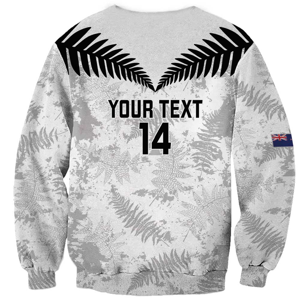 Custom New Zealand Silver Fern Football Sweatshirt Go Aotearoa Grunge White - Vibe Hoodie