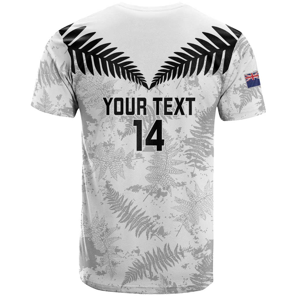 Custom New Zealand Silver Fern Football T Shirt Go Aotearoa Grunge White - Vibe Hoodie