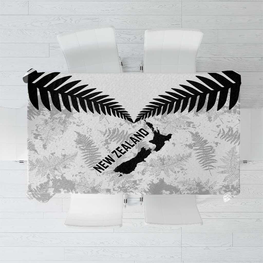 Custom New Zealand Silver Fern Football Tablecloth Go Aotearoa Grunge White - Vibe Hoodie