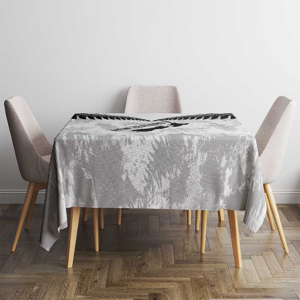 Custom New Zealand Silver Fern Football Tablecloth Go Aotearoa Grunge White - Vibe Hoodie
