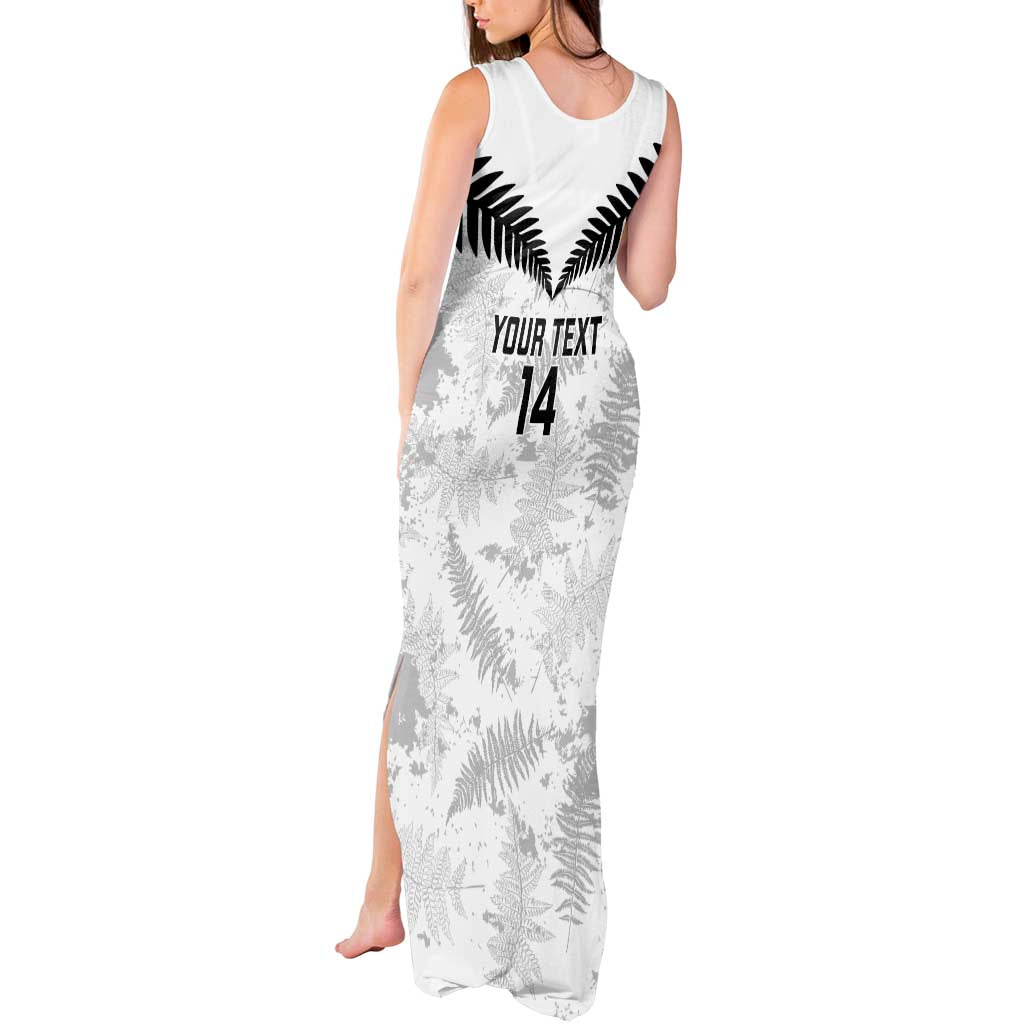 Custom New Zealand Silver Fern Football Tank Maxi Dress Go Aotearoa Grunge White - Vibe Hoodie