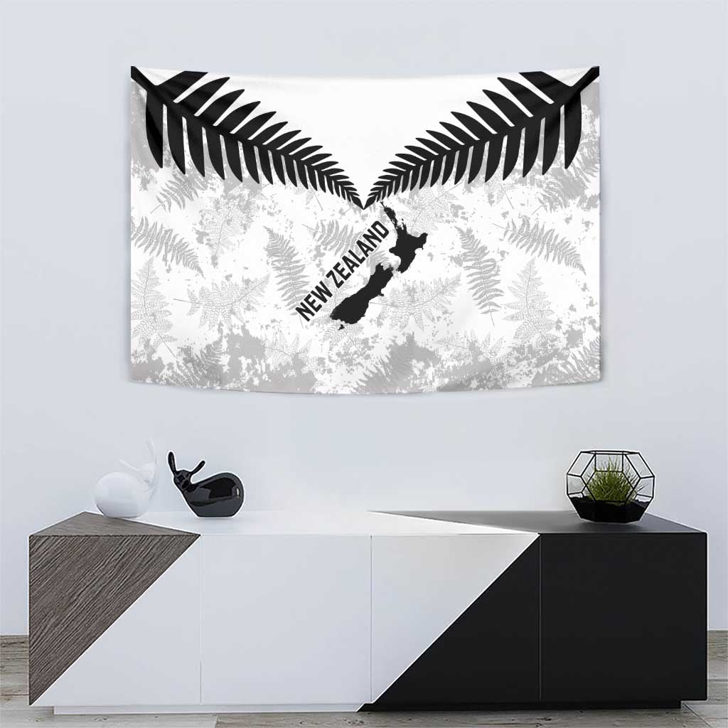Custom New Zealand Silver Fern Football Tapestry Go Aotearoa Grunge White - Vibe Hoodie