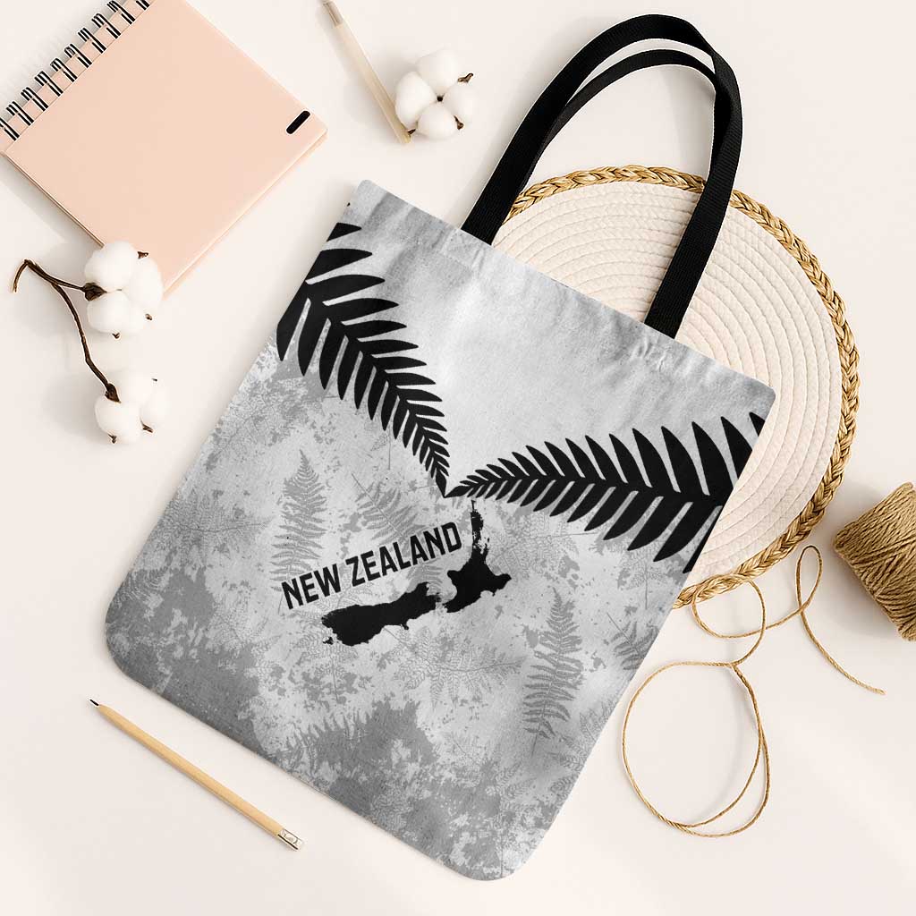 Custom New Zealand Silver Fern Football Tote Bag Go Aotearoa Grunge White - Vibe Hoodie