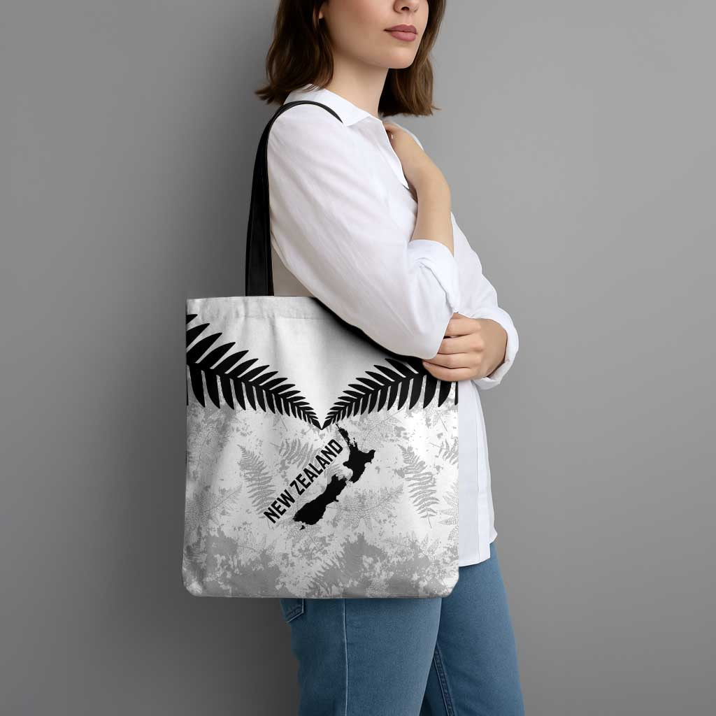 Custom New Zealand Silver Fern Football Tote Bag Go Aotearoa Grunge White - Vibe Hoodie