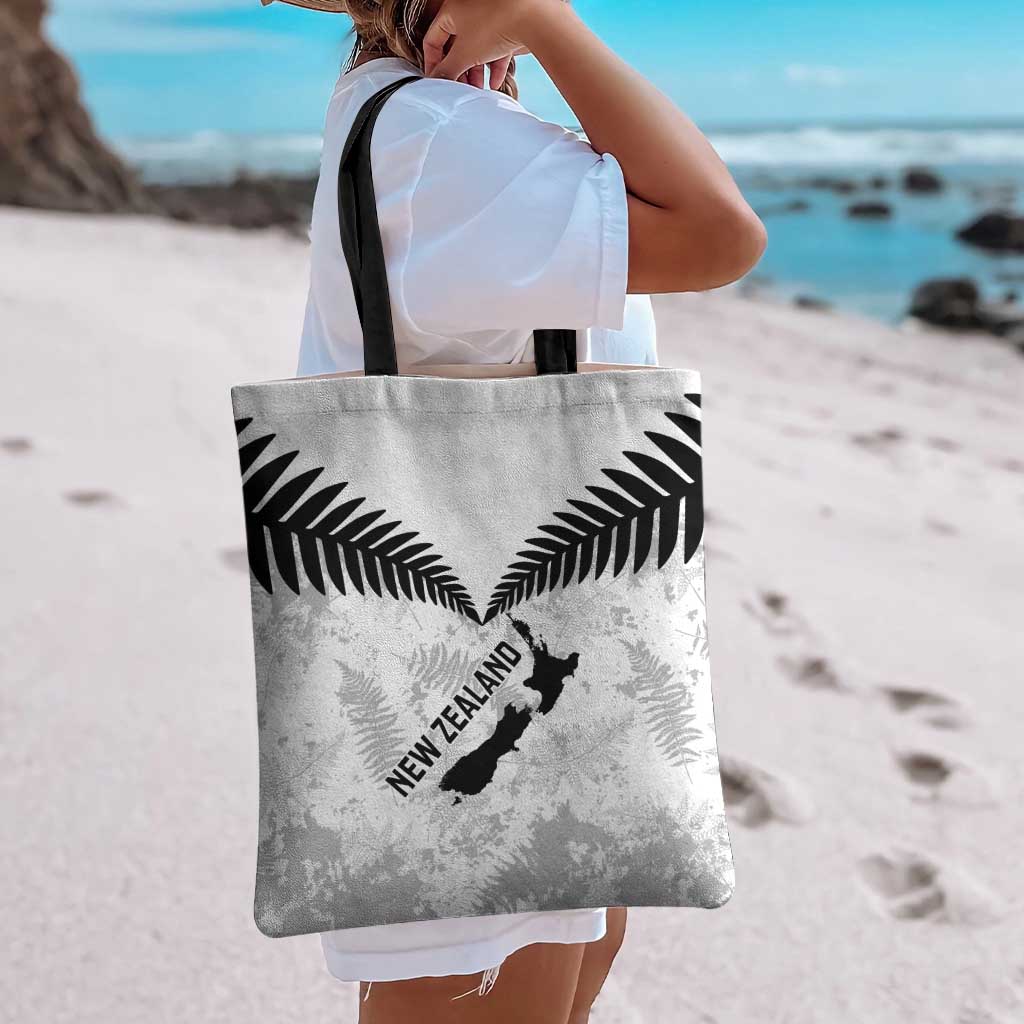 Custom New Zealand Silver Fern Football Tote Bag Go Aotearoa Grunge White - Vibe Hoodie