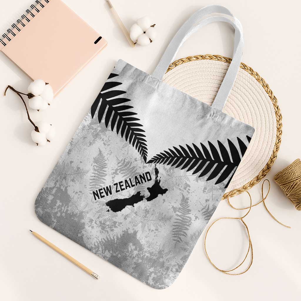 Custom New Zealand Silver Fern Football Tote Bag Go Aotearoa Grunge White - Vibe Hoodie