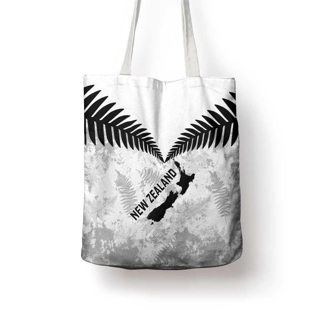 Custom New Zealand Silver Fern Football Tote Bag Go Aotearoa Grunge White - Vibe Hoodie