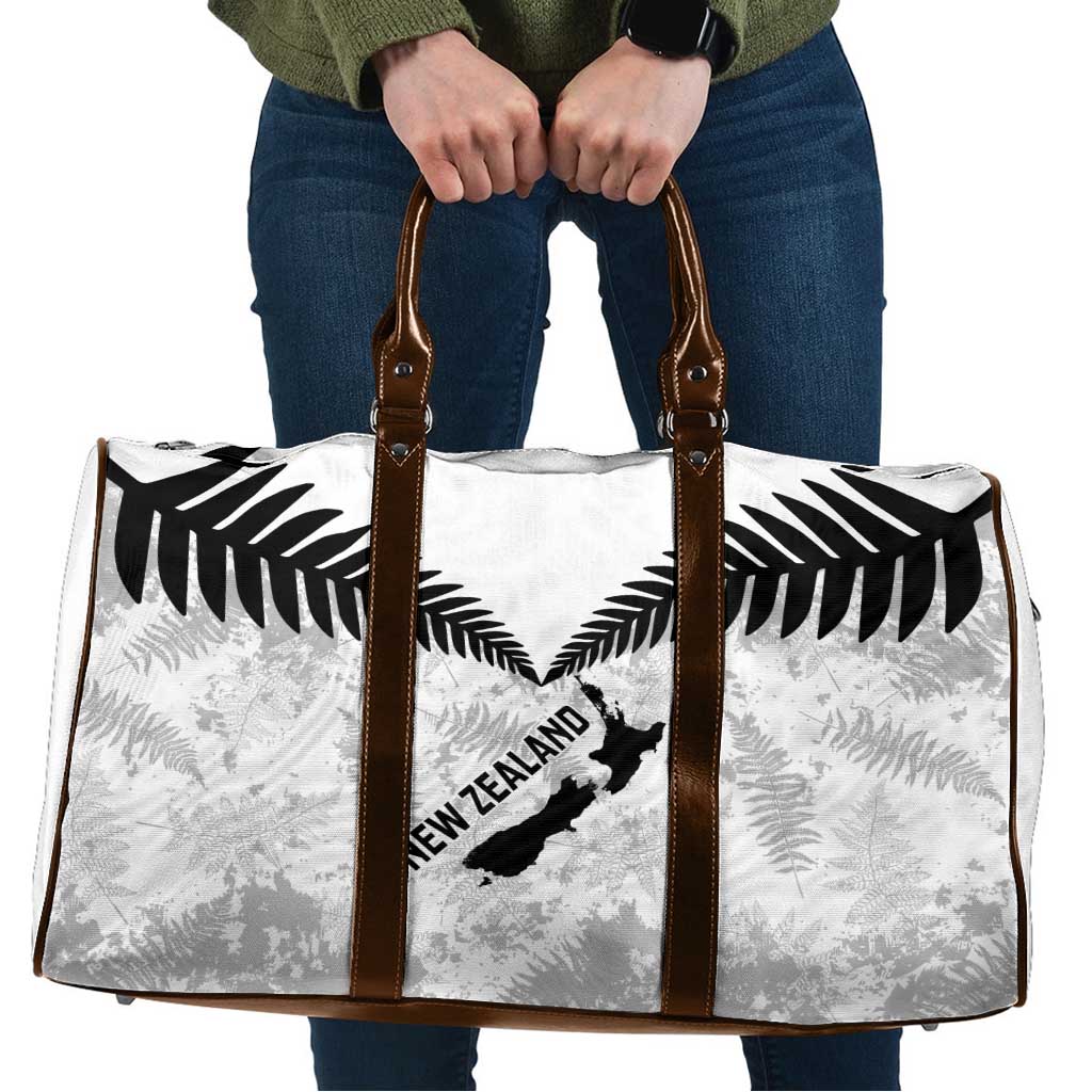 Custom New Zealand Silver Fern Football Travel Bag Go Aotearoa Grunge White - Vibe Hoodie