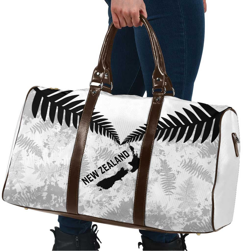Custom New Zealand Silver Fern Football Travel Bag Go Aotearoa Grunge White - Vibe Hoodie