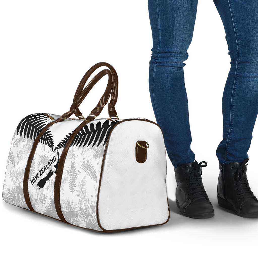 Custom New Zealand Silver Fern Football Travel Bag Go Aotearoa Grunge White - Vibe Hoodie