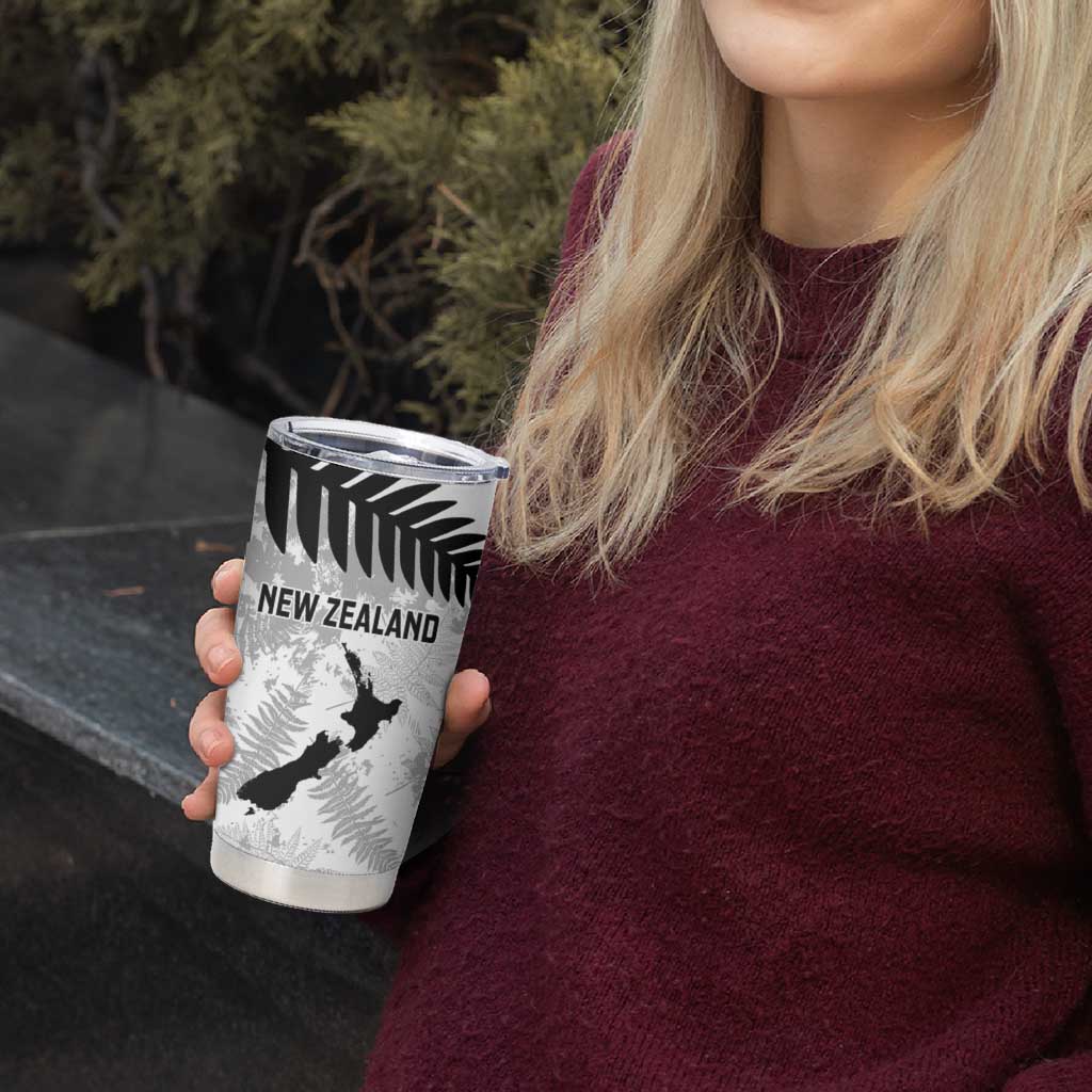 Custom New Zealand Silver Fern Football Tumbler Cup Go Aotearoa Grunge White - Vibe Hoodie