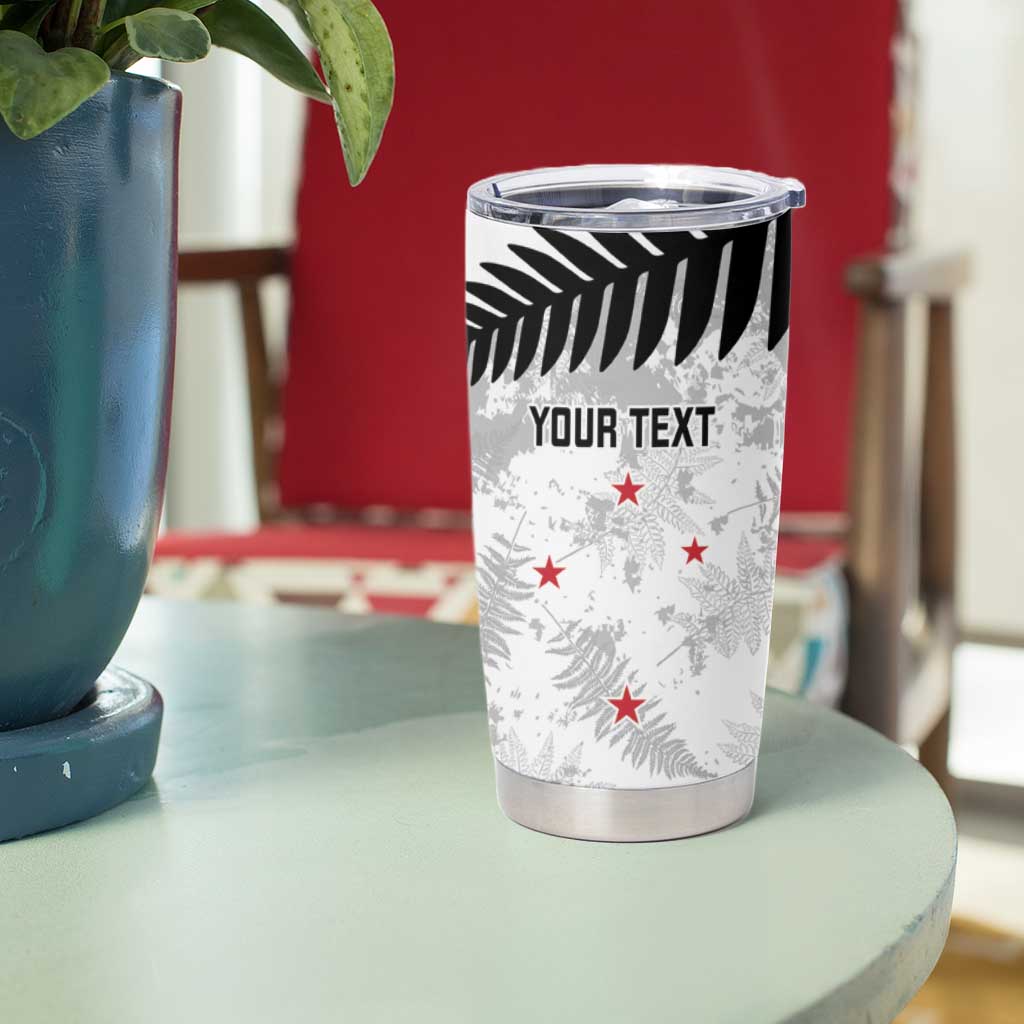Custom New Zealand Silver Fern Football Tumbler Cup Go Aotearoa Grunge White - Vibe Hoodie