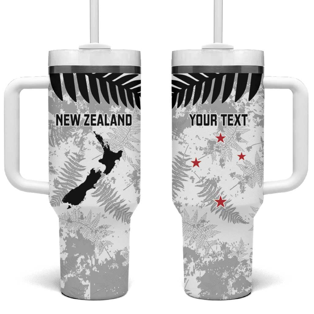 Custom New Zealand Silver Fern Football Tumbler With Handle Go Aotearoa Grunge White - Vibe Hoodie
